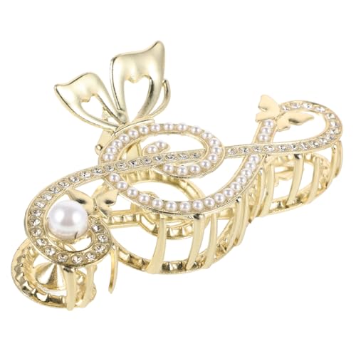 BESTonZON Haarspange Damen Musiknote mit Künstlicher Perle und Strass Modischer Haarklammer für Frauen Stilvolles Accessoire für Festliche und Anlässe von BESTonZON