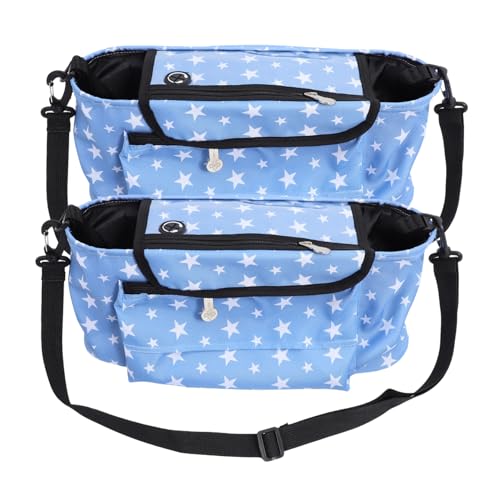 BESTonZON Stroller Organizer Multifunktionale Wickeltasche Mit Schultergurt Praktische Aufbewahrung Für Flaschen Und Babyzubehör Für Kinderwagen Und Unterwegs Mit Sternenmotiv von BESTonZON