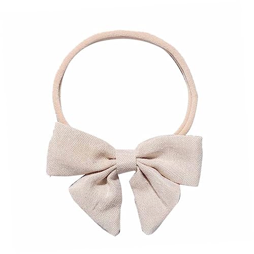BESTonZON Kopfbedeckungen für Babys seidenband bändchen geschke für kleinkinder ab 1 jahr ribbon Haarschleifen für kleine Mädchen Mädchen Haarschmuck Turban-Stirnband Beige von BESTonZON