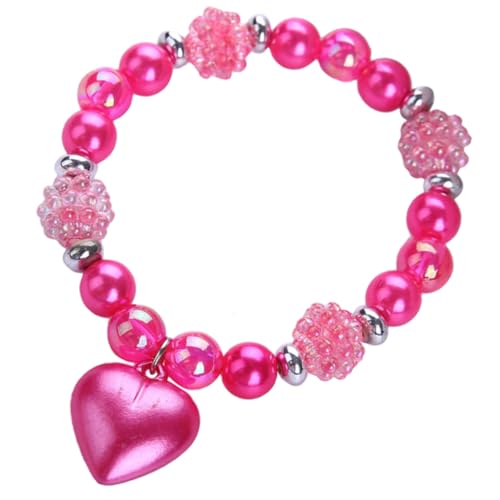 BESTonZON Mädchen Perlenarmband Herz Design Armband für Teen Leichtes Langlebiges Resin Schmuckstück Stylische Handgelenkdekoration zu Geburtstag und Weihnachten von BESTonZON