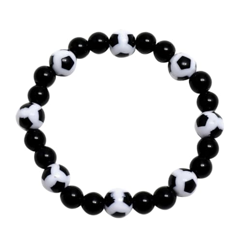 BESTonZON Fußball Armband Aus Kunststoffperlen Für Männer Fußballliebhaber Schmuck Modisches Fußballarmband Für Fußballfans Sportliches Accessoire Für Männer von BESTonZON