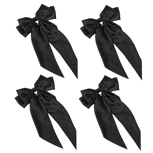 BESTonZON Modische Große Haarschleifen-clips 4er-pack Haarspange mit Schleife für Frauen und Mädchen Weicher Stoff Schwarz von BESTonZON