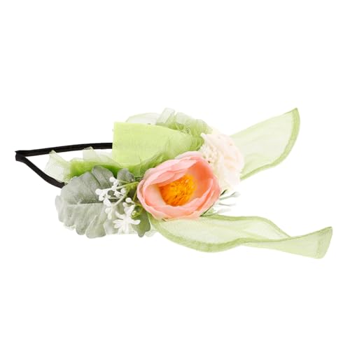 BESTonZON Niedlicher Hasenohren Haarreif Grün mit Blumen Süßes Kaninchen Ohren Kopfschmuck für Teens Vielseitiges Party und Outdoor Accessoire für Fotoshootings und Feiern von BESTonZON