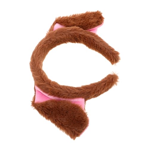 BESTonZON Niedliches Hundeohr Stirnband Cosplay Kostüm Haarreif für Frauen und Hunde Leichtes Bequemes Accessoire für Halloween Karneval Mottoparty und Fotorequisiten Braune Puppyohr von BESTonZON