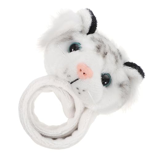 BESTonZON Plüschring Kinderarmbänder Schnapparmband Kuscheltiere Für Kinder Kuscheltier-klapparmband Kinderhandgelenkleine Slap-tier-armbänder Stofftiere Pp Baumwolle Anhänger Weiß 6cm von BESTonZON