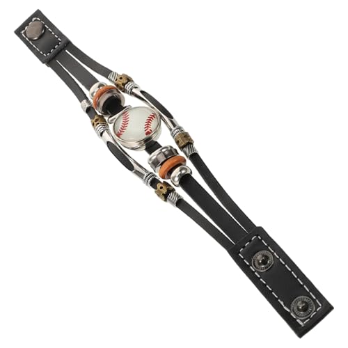 BESTonZON Retro PU Fußballarmband für Männer Mehrschichtiges Verstellbares Sport Charm Armband Handgelenksdekoration für Fans und Alltag BESTonZON Retro PU Fußballarmband für Männer Mehrschichtiges Verstellbares Sport Charm Armband Handgelenksdekoration für Fans und Alltag von BESTonZON