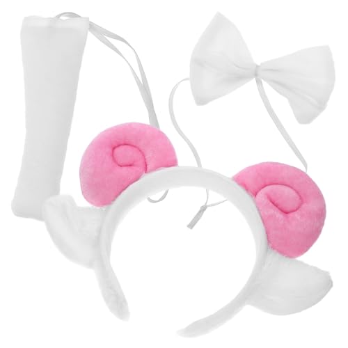 BESTonZON Schafohren Haarreif Plüsch mit Hörnern und Teilig für Damen und Tierkostüm Halloween Party Accessoire von BESTonZON