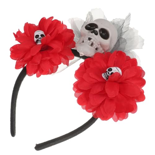 BESTonZON Skull Headband Für Halloween Horrormotiv Haarband Mit Blumen Für Partys Und Cosplay Komfortabel Und Langlebig Perfektes Kostümzubehör Für Erwachsene von BESTonZON