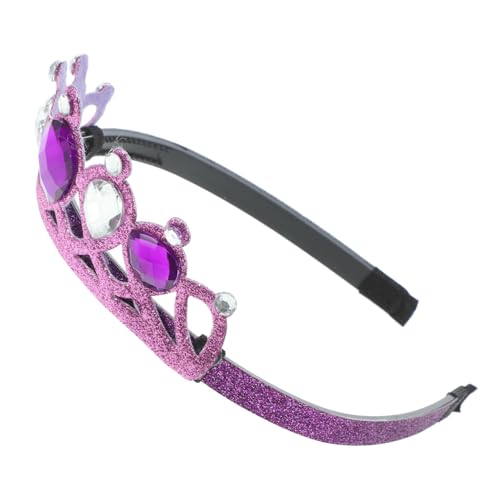 BESTonZON Stirnband Krone Party-kopfschmuck Cown-hörband Für Mädchen Partykrone Tiara-krone Geburtstagskrone Für Mädchen Kristall-tiara Kunststoff Kind Prinzessin Kleine Krone Violett von BESTonZON