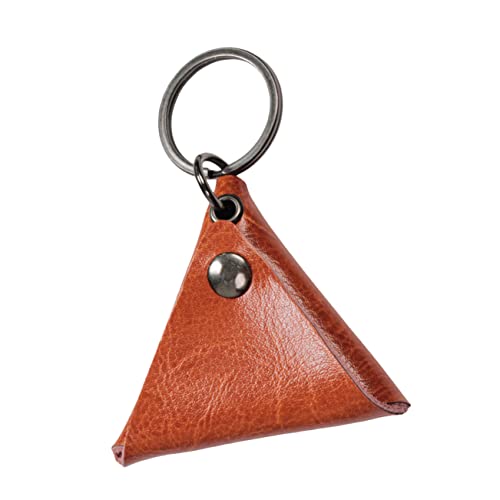 BESTonZON Tasche für Gitarrenpickel Geldbörse Tasche Anhänger E-Gitarren-Zubehör Taschenschlüsselbund dreieckiger Plektrumkoffer Aufbewahrungstasche für Gitarrenpicks Orange von BESTonZON