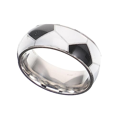 BESTonZON Titanium Steel Fußballring für Männer Stylischer für Partys und Tägliches und Hautfreundlich von BESTonZON