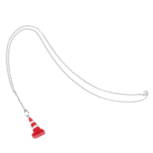 BESTonZON Traffic Cone Anhänger Halskette Damen Lange Kette Schmuck Mini Modell Exquisites Design Langlebiger Passend für Alltag und Party von BESTonZON