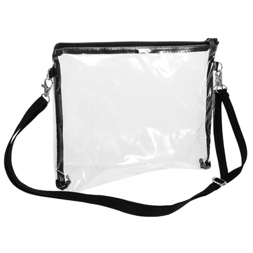 BESTonZON Transparente Stadiontasche mit Reißverschluss Verstellbare Umhängetasche für Damen Durchsichtiges Design für Veranstaltungen und Partys Praktische Handtasche für Handy und Kleine von BESTonZON
