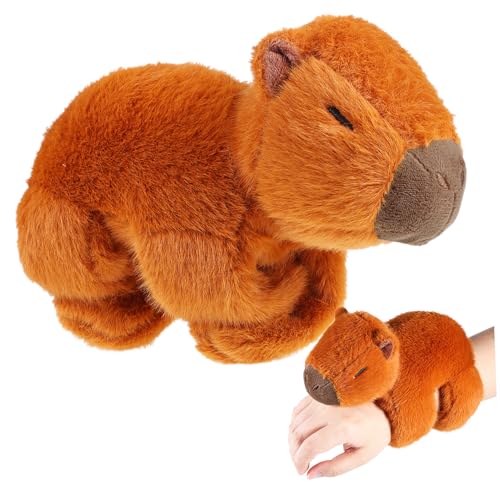 BESTonZON Weiches Capybara Plüschtier Slap Armband Kuscheltier Armband mit Baumwollfüllung Weicher Stofftier Hugger für Tierfreunde Geschenkidee von BESTonZON