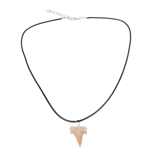 BESTonZON Haifischzahn Anhänger Halskette Damen Handgefertigt mit Einzigartiger Meeresfossil Schmuck Kühler Look Vielseitig Tragbar für Party Hochzeit und Alltag von BESTonZON