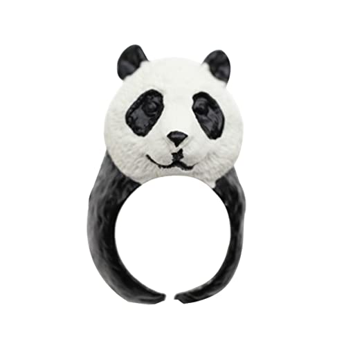 BESTonZON Persönlichkeitsring Tiere anillos Ring loght Schmuckgeschenk der Ring schmuck personalisiert Persönlichkeitsschmuck Ringe tierischer Fingerring Perlmutt Panda Kunsthandwerk 3d von BESTonZON