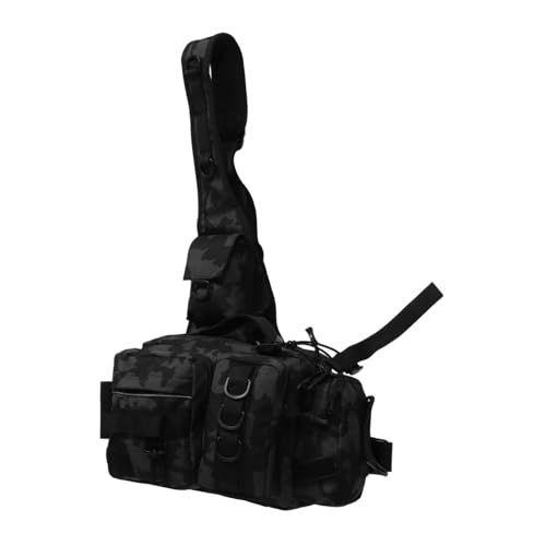 BESTonZON wasserdichte Multifunktions Angeltasche mit Camouflage Design Tragbare Schultertasche für Angeln Wandern und Camping mit Fächern für Ausrüstung und Reparaturwerkzeuge von BESTonZON