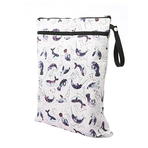 BESTonZON wiederverwendbar nass trocken Baby windelbeutel Baby Diaper Bag Stoffwindel nass trocken Taschen wasserdichte Nasstasche windeltasche Wickeltasche Kinderwagen trockene Tasche von BESTonZON