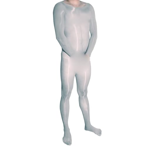BESYFAY Herren Bodystocking Öl Glänzend Langarm Bodysuit Hochelastische Nylon GanzköRper Strumpfhose von BESYFAY