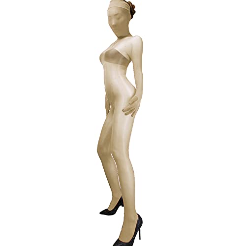 BESYFAY Herren Damen Öl Glänzend Nylon Bodystocking mit Handschuhen Transparent Body Overall GanzköRper Strumpfhose von BESYFAY