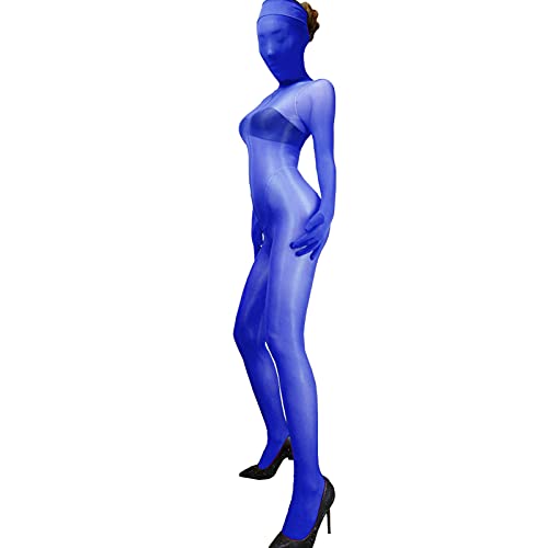 BESYFAY Herren Damen Öl Glänzend Nylon Bodystocking mit Handschuhen Transparent Body Overall GanzköRper Strumpfhose von BESYFAY