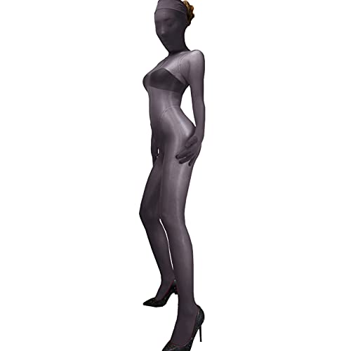 BESYFAY Herren Damen Öl Glänzend Nylon Bodystocking mit Handschuhen Transparent Body Overall GanzköRper Strumpfhose von BESYFAY