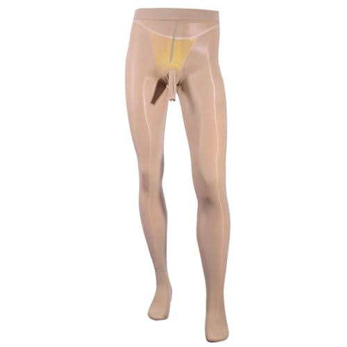 BESYFAY Herren Sexy 8 Den Öl Glanz Strumpfhosen mit Penishülle Ultradünne Nylon Feinstrumpfhose von BESYFAY