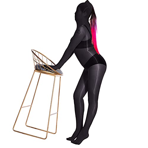 BESYFAY Unisex Nylon Bodystocking mit Halbe Kapuz Body Overall GanzköRper Strumpfhose mit Handschuhen & 5 Zehen von BESYFAY