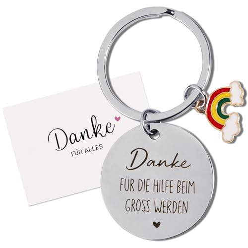 Abschied Kita Schlüsselanhänger für Erzieherin -Danke für die Hilfe beim Gross werden- Metall Charms Kindergarten Abschiedsgeschenk für Erzieherin Tagsmutter von BETESSIN