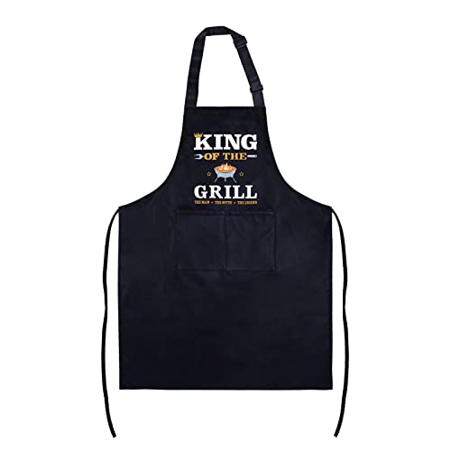 BETESSIN Grillschürze für Männer Personalisiert Grillmeister Schürze lustig Geschenkideen für Opa Papa Grillbegeistert Weihnachten Vatertag Geburtstag BBQ Grillparty von BETESSIN