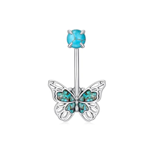 BETHZA Bauchnabelpiercing mit Schmetterling aus 925er Sterlingsilber für Damen Bohemian-Stil südwestlich Geburtstagsgeschenk von BETHZA