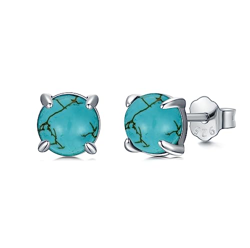 BETHZA Ohrstecker mit echtem Türkis 925er Sterlingsilber 6 mm rund Schmuck für Damen BETHZA Ohrstecker mit echtem Türkis 925er Sterlingsilber 6 mm rund Schmuck für Damen von BETHZA