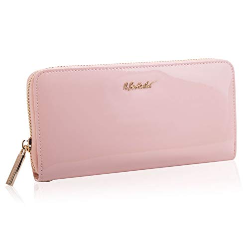 BETLEWSKI Damengeldbörse aus echtem Leder RFID Geldbeutel Damen sehr schöne Farben mit vielen Fächern, inkl Geschenkbox | Ledergeldbörse, Puderrosa von BETLEWSKI