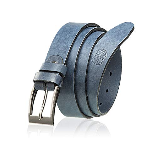 BETLEWSKI - Gürtel Herren Ledergürtel Herren - Herren-Gürtel aus natürlichem Rindsleder mit Kürzungsmöglichkeit - Gurtel echt Leder mit Zertifikat - Länge 100 cm - Dunkelblau BETLEWSKI - Gürtel Herren Ledergürtel Herren - Herren-Gürtel aus natürlichem Rindsleder mit Kürzungsmöglichkeit - Gurtel echt Leder mit Zertifikat - Länge 100 cm - Dunkelblau von BETLEWSKI