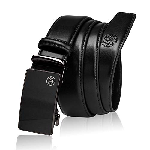 BETLEWSKI – Ledergürtel aus Rindsleder mit Kürzungsmöglichkeit – Echtleder Gürtel mit Zertifikat – Länge 105 cm – Schwarz von BETLEWSKI