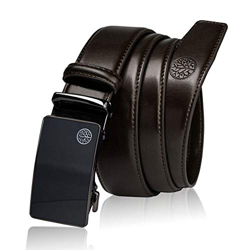 BETLEWSKI - Gürtel Herren Ledergürtel Herren - Herren-Gürtel aus natürlichem Rindsleder mit Kürzungsmöglichkeit - Gurtel echt Leder mit Zertifikat - Länge 130 cm - Braun von BETLEWSKI