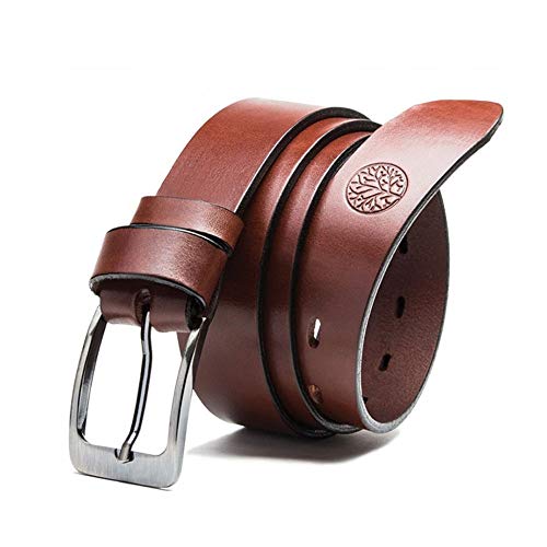 BETLEWSKI - Gürtel Herren Ledergürtel Herren - Herren-Gürtel aus natürlichem Rindsleder mit Kürzungsmöglichkeit - Gurtel echt Leder mit Zertifikat - Länge 85 cm - Braun von BETLEWSKI