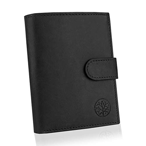 BETLEWSKI Herren Geldbörse aus echtem Leder RFID geräumiges Portemonnaie Herren Geldbeutel für Männer, inkl Geschenkbox | Ledergeldbörse, Schwarz von BETLEWSKI