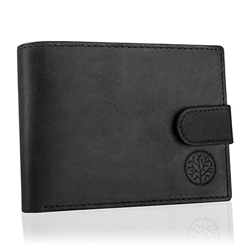 BETLEWSKI Herren Geldbörse aus echtem Leder RFID geräumiges Portemonnaie Herren Geldbeutel für Männer, inkl Geschenkbox | Ledergeldbörse, Schwarz von BETLEWSKI
