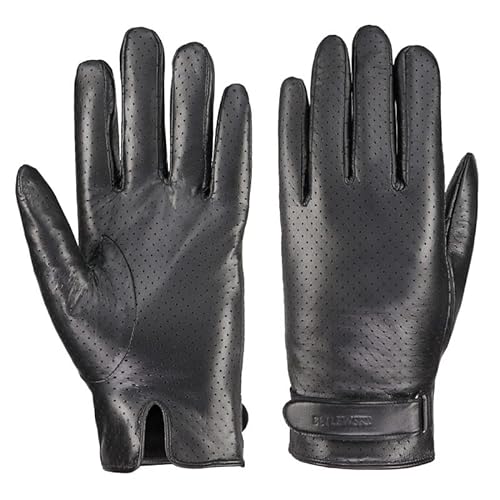 BETLEWSKI - Herren Handschuhe aus Schafsleder gefüttert - Warme Winter Lederhandschuhe für Männer in Schwarz mit Futter - klassische Winterhandschuhe mit weichem Innenfutter - Modell Ride - L von BETLEWSKI