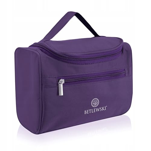 BETLEWSKI | Kosmetiktasche Damen - Kulturbeutel Damen - Make Up Tasche - Kulturtasche Damen - Make Up Organizer - Waschtasche - COMPACT Kollektion (Violett) von BETLEWSKI