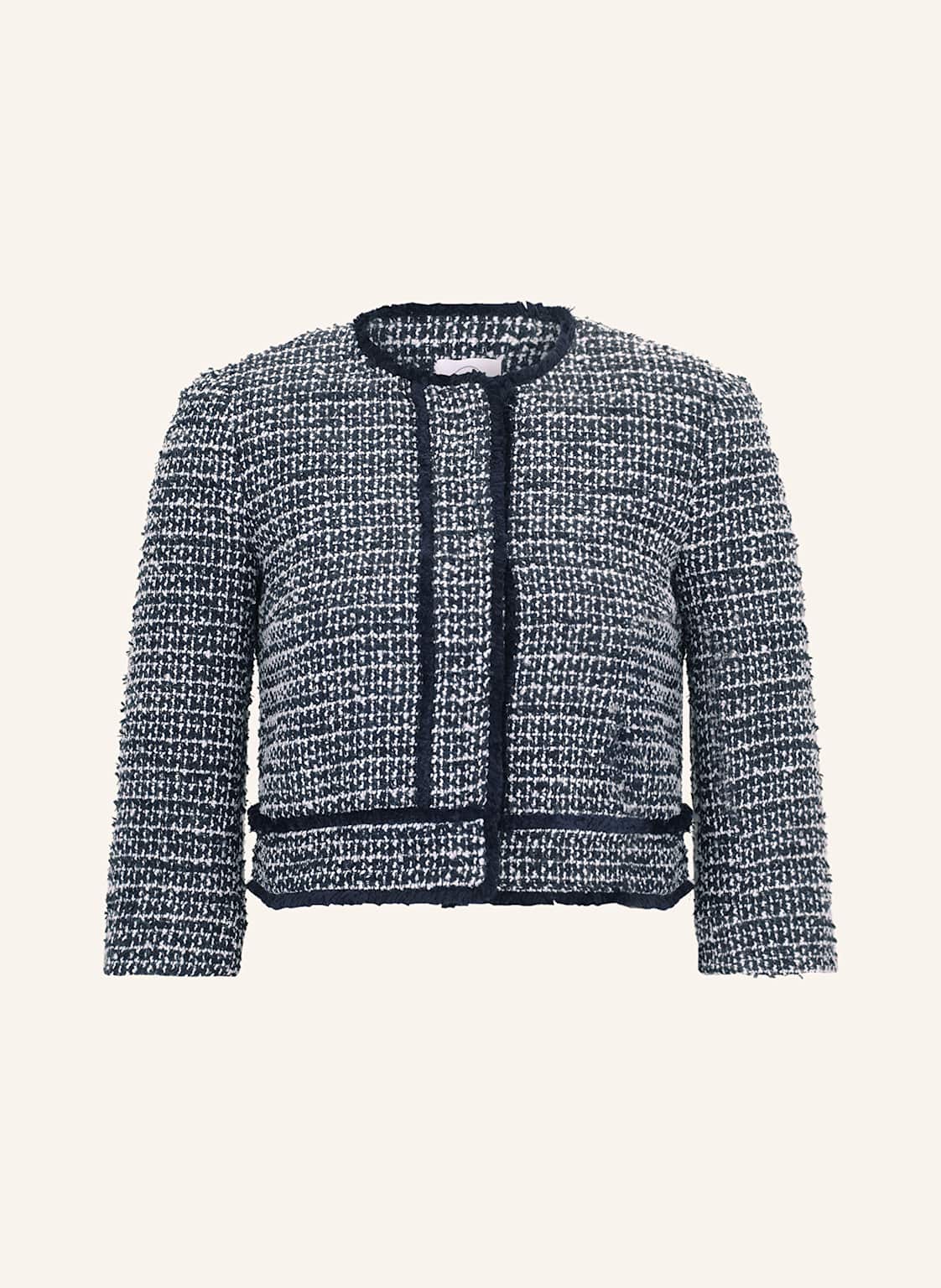 Betty&Co Kastenjacke Aus Bouclé Mit 3/4-Arm blau von BETTY&CO