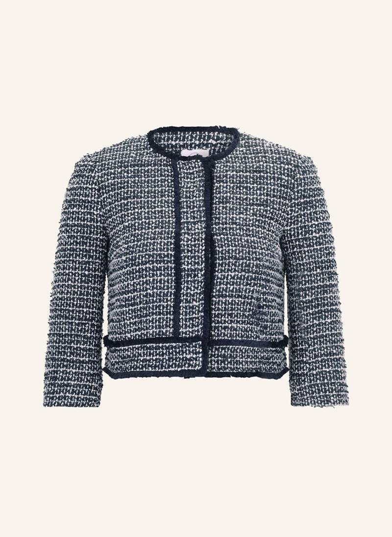 Betty&Co Kastenjacke Aus Bouclé Mit 3/4-Arm blau von BETTY&CO