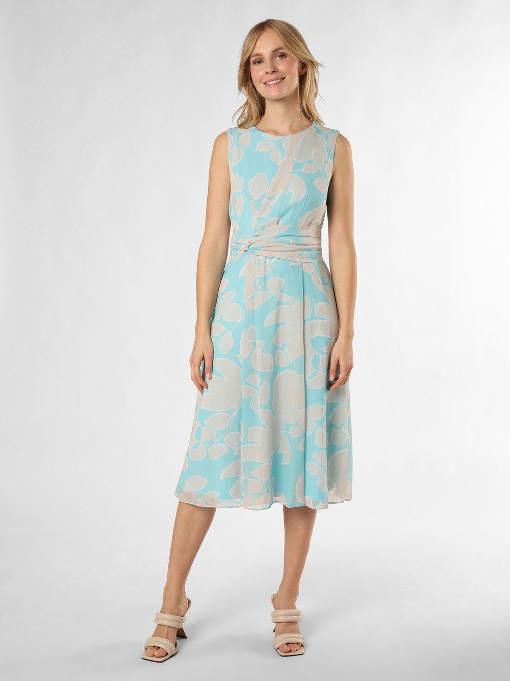 Betty & Co Kleid Damen Rundhals gemustert, hellblau von BETTY & CO