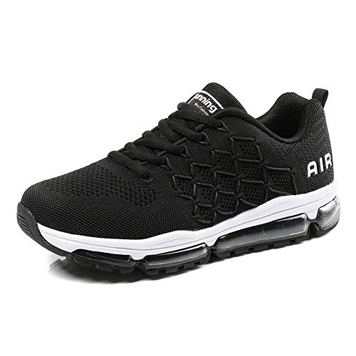 frysen Herren Damen Sportschuhe Laufschuhe mit Luftpolster Turnschuhe Profilsohle Sneakers Leichte Schuhe 1643 Black 39 von frysen