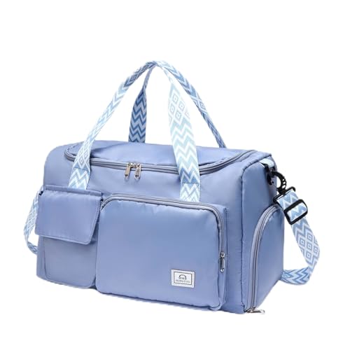 Kleine Sporttasche für Damen, Reisetasche, Handgepäck, Wochenendtasche mit Schuhfach, 31#Blau, Turnbeutel und Kulturbeutel von BEULPTN