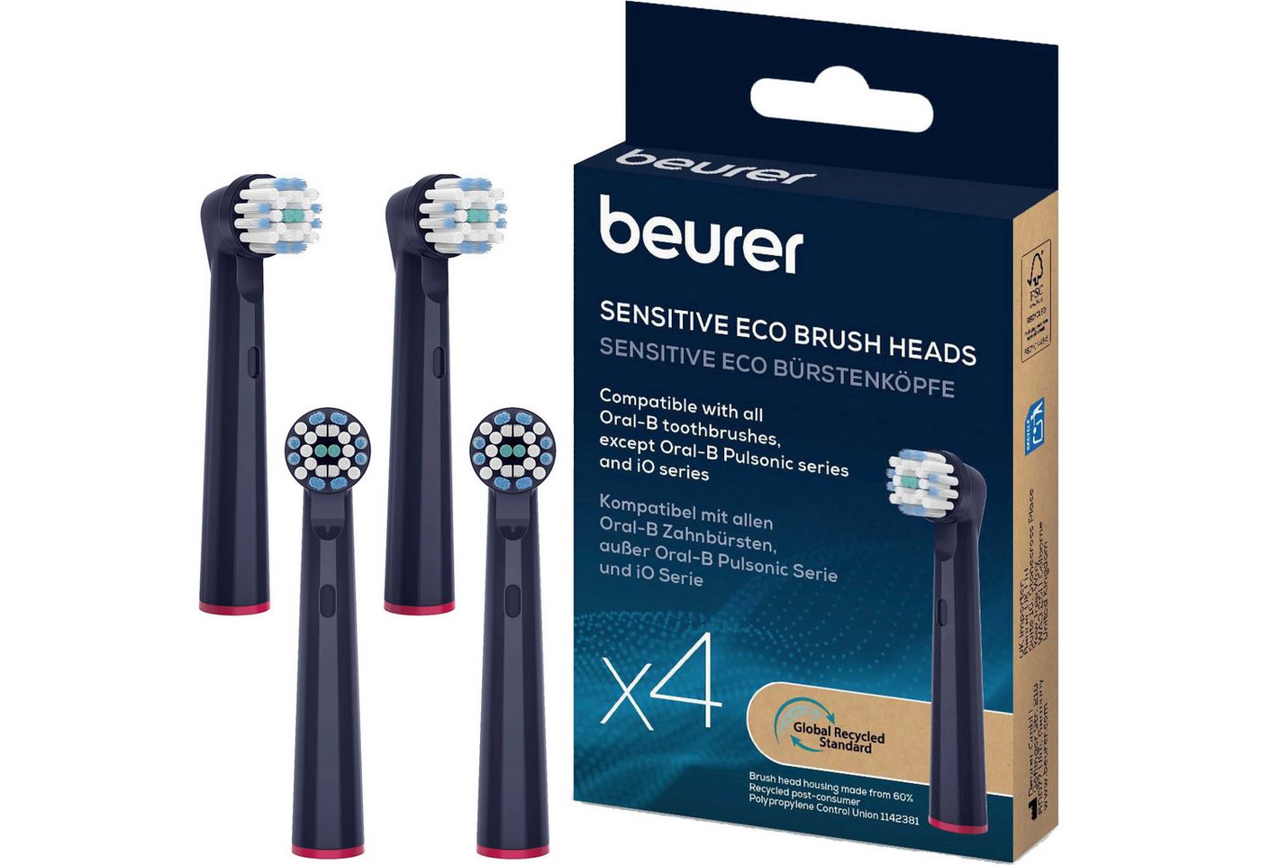 BEURER Aufsteckbürsten Beurer TB Bürstenköpfe Sensitive Eco Green Planet von BEURER