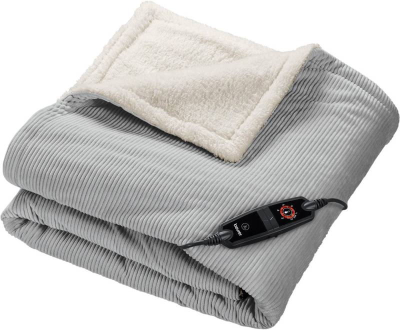 BEURER Heizdecke HD 81 Cord Light Grey Green Planet von BEURER