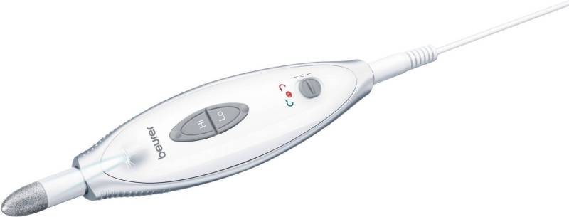 BEURER Maniküre-Pediküre-Set MP 41 elektrische Nagelfeile, für gepflegte Hände und Füße zuhause, Inkl. 7 Aufsätze aus Saphir und Filz, mit LED-Licht und Etui von BEURER