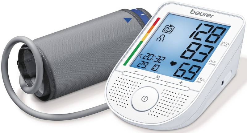 BEURER Oberarm-Blutdruckmessgerät BM 49 mit Sprachausgabe in DE, FR, IT, NL, Mit Arrhythmie-Erkennung, inkl. Aufbewahrungstasche und Blutdruckpass von BEURER